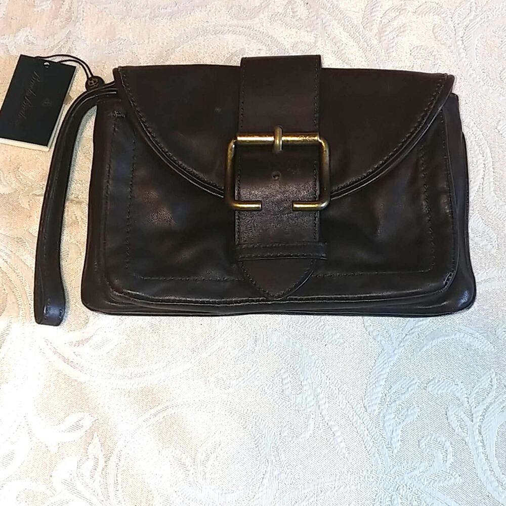 Brooks Brothers Purse Carrier Dark Brown Clutch NWT $248